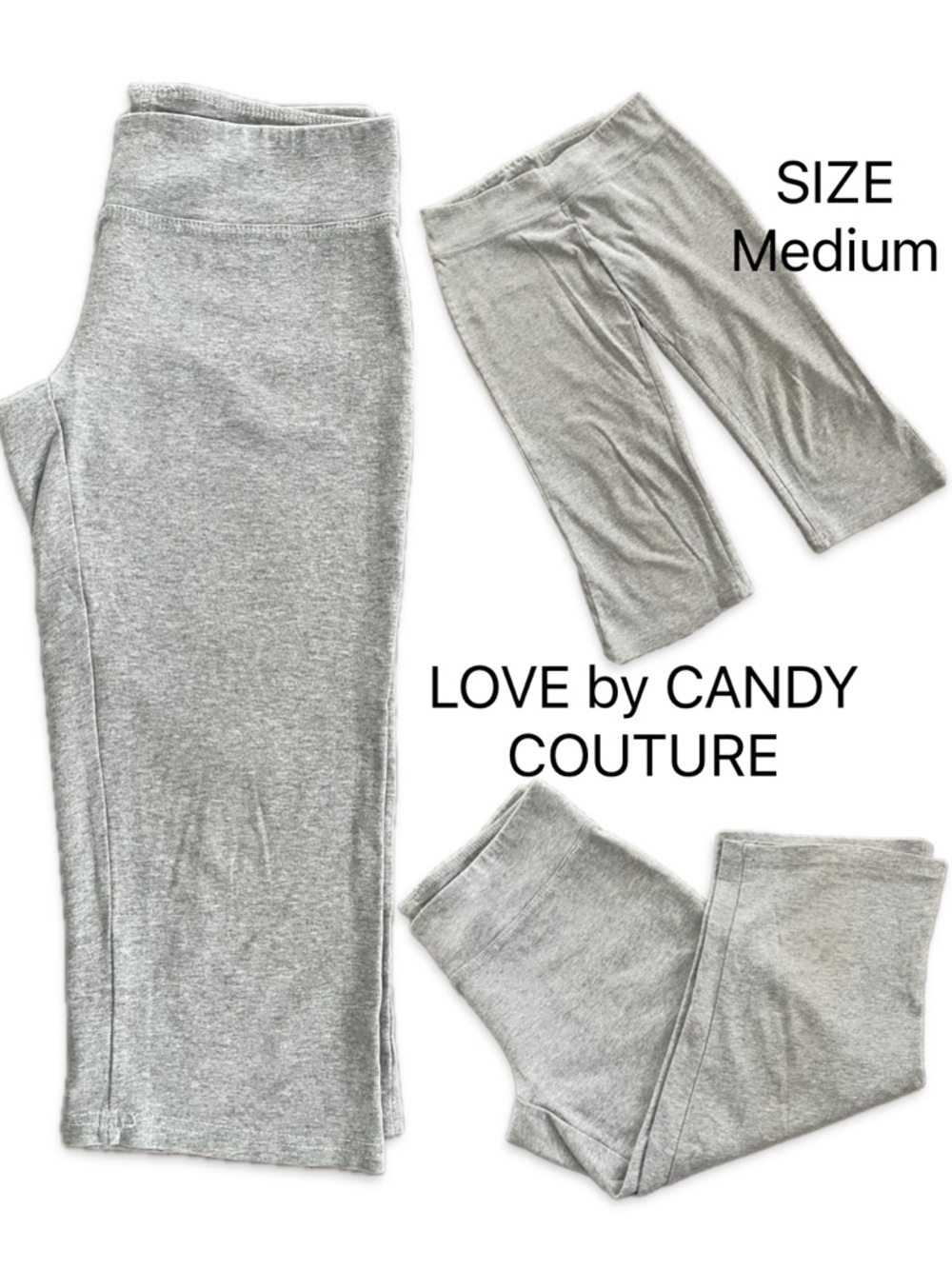 Love by Candy Couture Gray Low Rise Crop Sweatpants Capris M